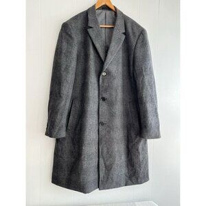 Calvin Klein Men's Wool Blend Coat Three Button Long Overcoat 46” Chest